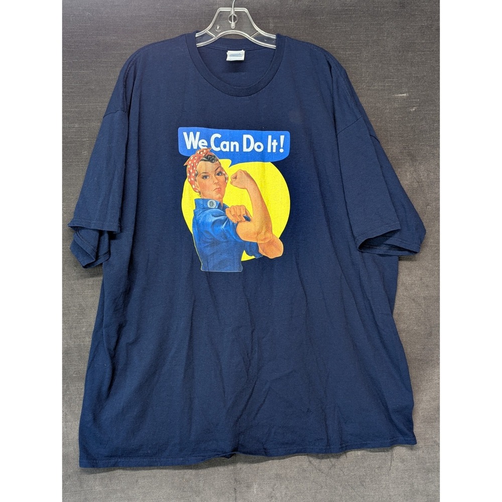 VTG Tshirt Delta Pro Weight Rosie The Riveter We Can Do It! Blue 3XL XXXL